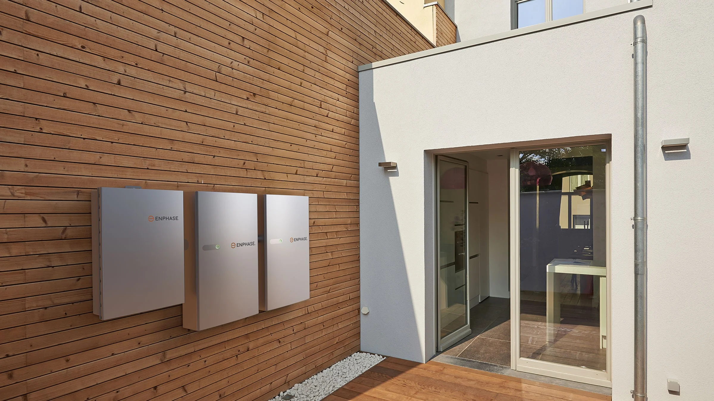 Home battery and backup system installed on a wall
